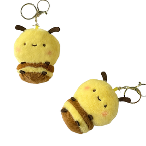 Mini lumière en peluche abeille porte-clés doux Animal en peluche jouet 3D forme impression numérique pour enfants chambre décor bébé douche fête faveurs - Product Image 1