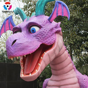 Figura de dragón de dibujos animados de tamaño real, Artificial, animatrónico - Product Image 1