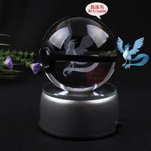 โปเกบอลคริสตัล K9 ดีไซน์ใหม่ ขนาด 50 มม. 80 มม. พร้อมแกะสลักลาย ไฟ LED สำหรับของขวัญธุรกิจสร้างสรรค์ - Product Image 6