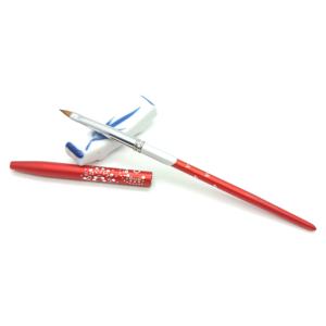 놀라운 조각 #2 레드 스파클링 도트 블링 100% Kolinsky 3D 네일 브러쉬 - Product Image 1