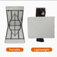 6ft facile à nettoyer Portable extérieur mobilier fête événement centre pliable en deux blanc longue HDPE plastique Table pliante 180 cm