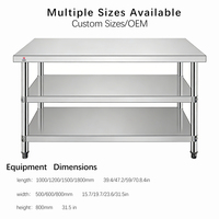 Table de travail en acier inoxydable de qualité supérieure pour restaurant, cuisine, préparation des aliments