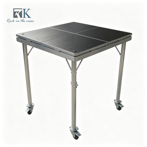 4x4' <b>Portable</b> Stage Platform Aluminum Stage Equipment System Mobile Stage with Wheels - Product Image 1