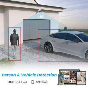 Caméra IP <span class=keywords><strong>Anpviz</strong></span> <span class=keywords><strong>5MP</strong></span>, stock US, 4 caméras de sécurité de type tourelle POE pour extérieur, détection intelligente des personnes/véhicules, WDR H.265+ - Product Image 3