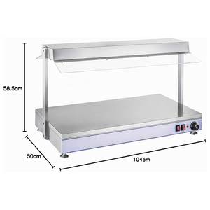 100x50cm Commercial Electric Food Warmer Countertop Food Warming Station with Heat <b>Lamp</b> - Product Image 4