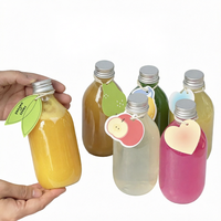 Bouteille de jus en plastique transparente jetable en forme de goutte de 350 ml et 500 ml avec bouchon à vis pour boissons gazeuses, sodas, lait et thé