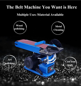 Máquina Amoladora <span class=keywords><strong>de</strong></span> Banda <span class=keywords><strong>de</strong></span> Servicio Pesado con Motor Industrial Pequeño <span class=keywords><strong>de</strong></span> 450W, Utilizada como Herramienta para Trabajos <span class=keywords><strong>de</strong></span> Carpintería y Procesamiento <span class=keywords><strong>de</strong></span> Metales en Bancos <span class=keywords><strong>de</strong></span> Trabajo - Product Image 2