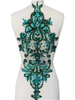 Grandes appliques de paillettes brodées, fleurs brodées, patchs à coudre pour robe