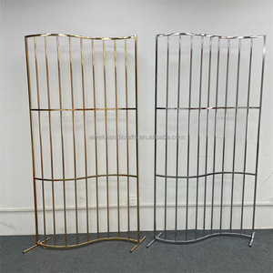 Nuevo 4 unids/set accesorios de boda líneas cuadradas chapadas en oro fondo de plomo de carretera diseño de escenario Pantalla de estante de exhibición geométrica - Product Image 6