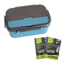 Boîte à lunch portable chauffante, récipient alimentaire réutilisable, boîte bento auto-chauffante avec chauffe-ration sans flamme