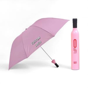 Promotion Folding Fashionable Boutique High-Quality <b>Windproof</b> Red Beer Manual Opening Wine Bottle <b>Umbrella</b> With Color/Logo - Product Image 1