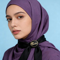Épinglette personnalisée en métal, badge en émail souple, anneau pour foulard, boucle de hijab musulman pour femme, accessoires de bijoux de luxe