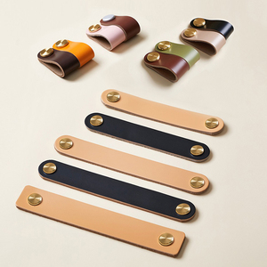 Poignée de tiroir en <span class=keywords><strong>cuir</strong></span> Pu, boutons en laiton, Offre Spéciale - Product Image 6
