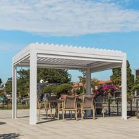 Pergola personnalisée 3x4m persienne motorisée lumières LED Pergola étanche toit Pergola extérieur aluminium