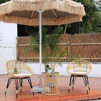 Chaise de jardin en rotin pour patio, balcon, jardin, chaise à bascule en forme de champignon, table en fibre de verre, chaises d'extérieur