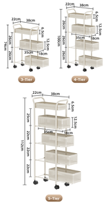 Carrito de Almacenamiento Rodante de Malla de Acero al Carbono al por Mayor, Organizador Delgado para Espacios Reducidos, Carro de 3, 4 o 5 Niveles para Cocina, OEM ODM, Logotipo Personalizado - Product Image 2