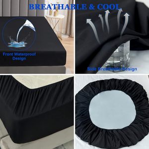 Waterproof 18" Deep Pocket <strong>Mattress</strong> Cover Fitted Sheet Style <strong>Mattress</strong> <strong>Protector</strong> with Elastic <strong>Rubber</strong> Band - Product Image 5