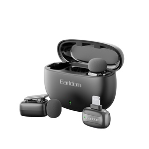ไมโครโฟนไร้สายขนาดเล็กแบบหนีบปกเสื้อ Earldom Mini Professional สำหรับ iPhone <span class=keywords><strong>Android</strong></span> ใช้สำหรับไลฟ์สด บันทึกเกมส์ สัมภาษณ์ และวิดีโอบล็อก - Product Image 1