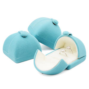 กล่องเครื่องประดับแบบเปิดประตูคู่ดีไซน์แฟชั่นคุณภาพสูงกล่องใส่เครื่องประดับต่างหูสร้อยคอจี้กำมะหยี่กล่องของขวัญเครื่องประดับ - Product Image 4