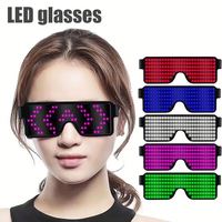 Lunettes de fête LED à 11 modes clignotants rapides, rechargeables par USB, lumineuses, jouets lumineux pour concerts de Noël
