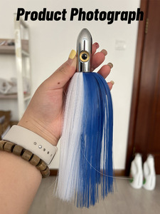 <span class=keywords><strong>Leurre</strong></span> de pêche à la traîne en cuivre de 9 pouces pour gros poissons, thon, dorade, wahoo, marlin, avec cheveux en nylon et métal - Product Image 1