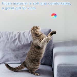KALIONE 30 Pcs Soft Plush Cat Ball 1.2 Inch Rainbow Fuzzy Kitty Toy Balls For Cats Boredom Buster - Product Image 4
