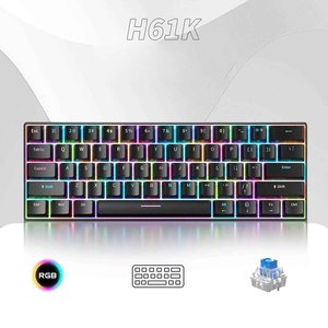 <span class=keywords><strong>Clavier</strong></span> de jeu mécanique à 61 touches en vente flash avec rétroéclairage RVB, interface USB-C, portable, pour ordinateur portable, <span class=keywords><strong>gamer</strong></span>, interrupteur bleu BD61 - Product Image 2