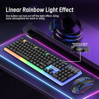 Clavier et souris de jeu filaires RGB LED G21B personnalisés en usine, mini, étanches, 1200 DPI, en stock à prix réduit