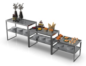 Hôtel de luxe 4 et 5 étoiles restauration restaurant 3 couches buffet assiette gâteau présentoir salade et sushi stand riser pour plat - Product Image 4