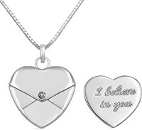 Enveloppe en forme de cœur en or 18 carats personnalisée avec nom Lettre photo Boîte Chaîne Collier tendance en plaqué or Pendentif Accessoire de bijouterie élégant