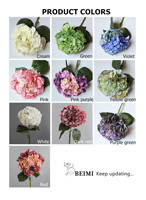 Fleurs de mariage artificielles en latex de haute qualité, hortensias à toucher réaliste, grandes pétales en blanc et vert pour les occasions de remise de diplômes