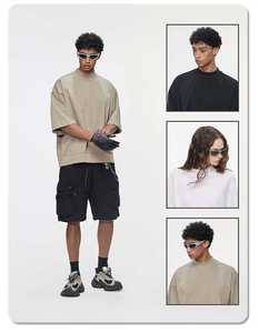 T-shirt Homme Oversize Col Montant 305G Épais à Manches Courtes Côtelé – <span class=keywords><strong>Vente</strong></span> <span class=keywords><strong>en</strong></span> <span class=keywords><strong>Gros</strong></span> - Product Image 1