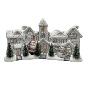 Led Lighted Ceramic <strong>Christmas</strong> <strong>Village</strong> <strong>House</strong> with Plastic Tree Customizable Size Wholesale Available - Product Image 3