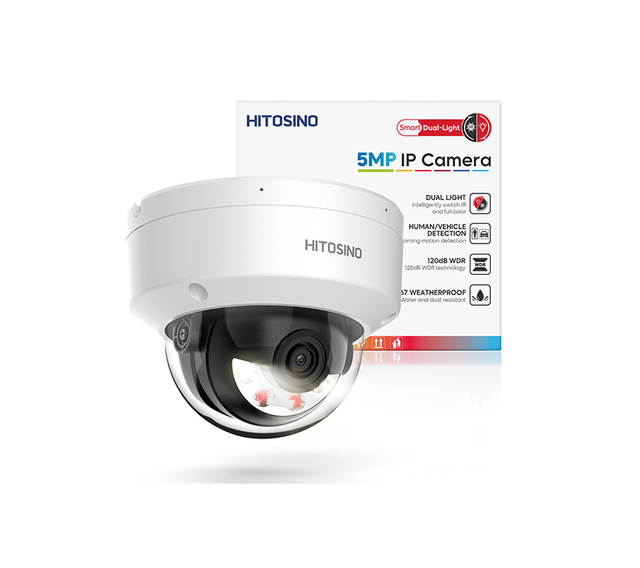 Factory Wholesale OEM Smart Dual Light Ai 5mp Dome Network Camera PoE Color Night Vision Security IP Camera