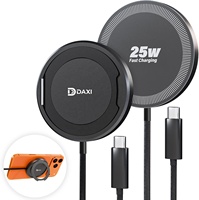 Support de Charge Magnétique Portable Qi2.2 25W à Charge Rapide avec Support Téléphone et Tapis de Charge Sans Fil pour iPhone Duo 18 17
