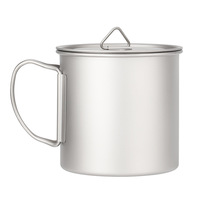 Tasse de voyage pliable extérieure en titane de 650ml facile à transporter verres en métal pur pour pique-niques thé et café