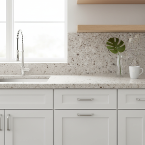 Lastra Grande in <span class=keywords><strong>Quarzo</strong></span> <span class=keywords><strong>Grigio</strong></span> Effetto Giada, Moderno <span class=keywords><strong>Quarzo</strong></span> Sintetico Durevole per Piani di Lavoro e Rivestimenti di Hotel - Product Image 1