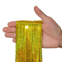 Vente en gros 2m de rideau à franges en feuille de soie pluie laser Accessoires de décoration de fête pour Noël, nouvel an et scènes d'anniversaire