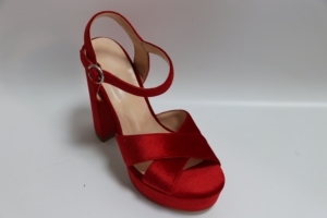 Sandali <span class=keywords><strong>con</strong></span> Plateau in Velluto Rosso, Tacco Alto, <span class=keywords><strong>Cinturino</strong></span> alla Caviglia Annodato, Tacco Grosso, Marrone, Scarpe da Donna per Feste Estive e Club - Product Image 3