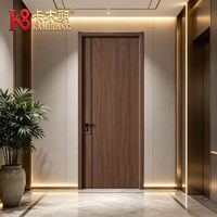 Porte en bois composite moderne résistante à l'humidité pour maison d'hôtes, placage anti-usure prolongeant la durée de vie, idéale pour appartements à usage intensif quotidien