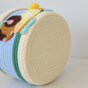Factory Hot Sale <b>Storage</b> <b>Baskets</b> Woven Cotton Rope <b>Basket</b> Organizing Home Decoration - Product Image 4