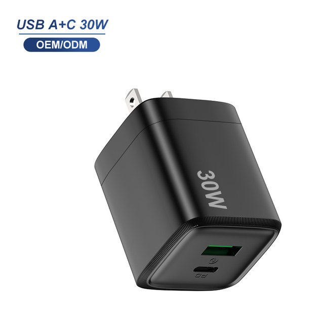 Slim Compact 30W Wall Charger Dual Ports USB a 18W USB C 30W Fast Charging Phone Charger for iphone 17 samsung