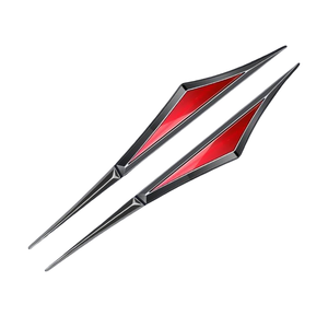 Lot <span class=keywords><strong>de</strong></span> 2 autocollants décoratifs <span class=keywords><strong>de</strong></span> <span class=keywords><strong>luxe</strong></span> chromés et imperméables pour <span class=keywords><strong>ailes</strong></span> latérales <span class=keywords><strong>de</strong></span> <span class=keywords><strong>voiture</strong></span>, motif lame - Product Image 1