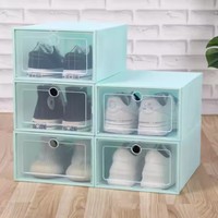 Organisateurs d'armoire à chaussures pliables en plastique détachable épaissi Transparent boîte de rangement anti-poussière boîtes à chaussures combinées empilables