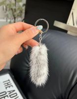 Nouveau populaire Mini 7cm queue moelleux mignon faux loup renard fourrure queue porte-clés mignon sac voiture vélo accessoires floue fourrure queues porte-clés