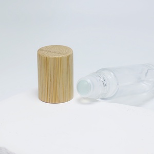 Botella de Vidrio Esmerilado para Aceites Esenciales de 5ml y 10ml, con Tapa Redonda de Bambú y Sellado Roll-on para Cremas, Agua, Perfumes, Sérums y Cuidado de la Piel - Product Image 2