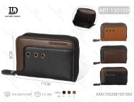 Porte-cartes accordéon pour homme, 4 pouces, en cuir PU, fermeture éclair, rangement pour cartes - Product Image 1