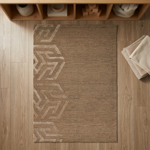 Modern Geometric Area <b>Rug</b> Rectangle Brown Wool Polyester <b>Tufted</b> Low Pile Non-Slip Living Room Floor <b>Rug</b> - Product Image 2