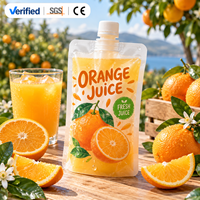 Individuell Bedruckt mit Logo Umweltfreundlicher Transparenter Lebensmittelechter Feuchtigkeitsbeständiger Auslaufsicherer Ausgießbeutel für Saftverpackungen