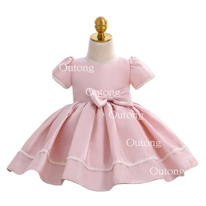 Vestido <span class=keywords><strong>de</strong></span> Fiesta Formal Rosa para <span class=keywords><strong>Niñas</strong></span>, Estilo Chino, Largo hasta el Tobillo, con Lazo y Diseño <span class=keywords><strong>de</strong></span> Flores - Product Image 1
